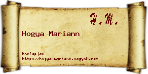 Hogya Mariann névjegykártya