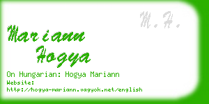 mariann hogya business card